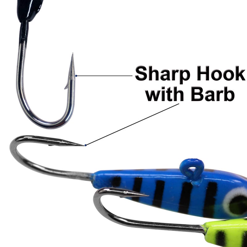 THKFISH Ice Fishing Jigs Ice Fishing Lures Ice Fishing Gear Ice Small Fishing Tackle Kit Crappie Panfish Jigs D-9pcs - Image 3